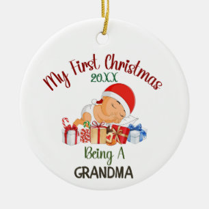 My First Christmas Being a Grandma Ceramic Tree Decoration