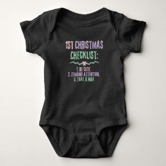 My First Christmas Checklist Baby Bodysuit