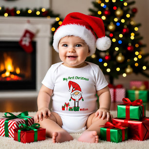 🎄My first Christmas, custom name, Baby Bodysuit