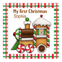 My first Christmas custom name cute train