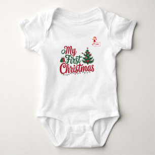 My First Christmas custom name family matching Baby Bodysuit