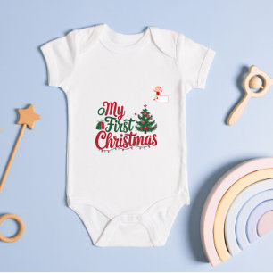 My First Christmas custom name family matching Baby Bodysuit
