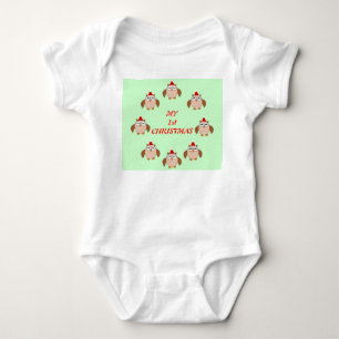 My First Christmas Custom Owl Baby T Shirt