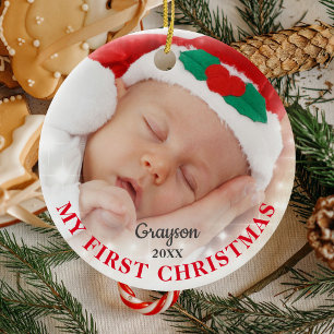 My First Christmas   Custom Xmas Photo Ceramic Tree Decoration