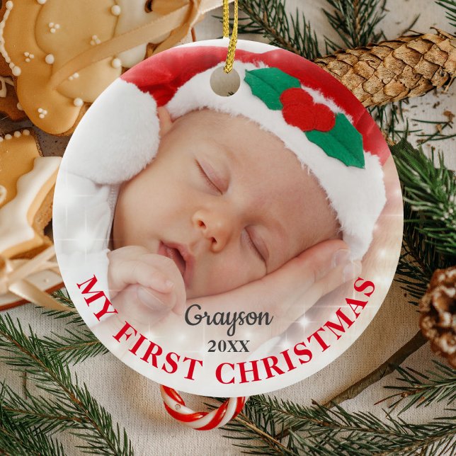 My First Christmas | Custom Xmas Photo Ceramic Tree Decoration (Creator Uploaded)
