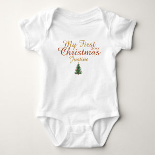 My First Christmas Customisable Baby's Design Baby Bodysuit
