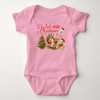 My First Christmas Cute and Colourful Baby Bodysuit