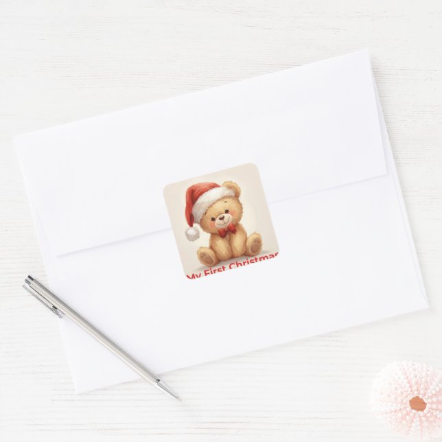 My First Christmas Cute Baby Holiday Sticker (Envelope)