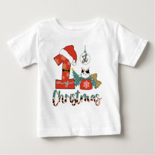 My First Christmas Cute Cat Baby T-Shirt
