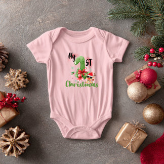 My First Christmas, Cute Christmas Design Baby Bodysuit