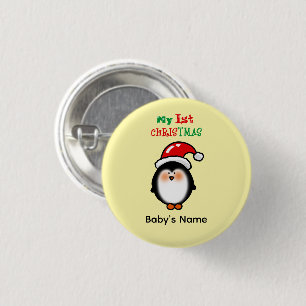 My First Christmas Cute Penguin 3 Cm Round Badge