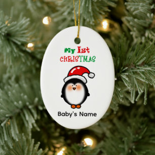 My First Christmas Cute Penguin Ceramic Tree Decoration