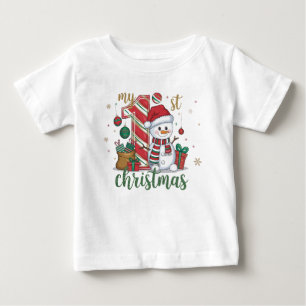 My First Christmas Cute Snowman Baby T-Shirt