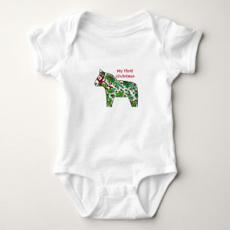 My First Christmas Dala Horse Baby Bodysuit