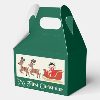 My First Christmas Favor Box– Cute Baby & Reindeer Favour Box