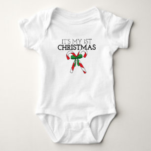 My First Christmas  First Holiday With a Baby Bodysuit