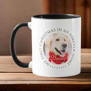 My First Christmas Forever Home Modern Pet Photo Mug