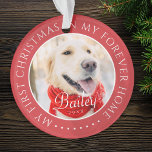 My First Christmas Forever Home Modern Pet Photo Ornament<br><div class="desc">This simple and classic design is composed of serif typography and add a custom photo. "My First Christmas in my forever home" encircles the custom photo.</div>