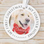 My First Christmas Forever Home Modern Pet Photo Ornament<br><div class="desc">This simple and classic design is composed of serif typography and add a custom photo. "My First Christmas in my forever home" encircles the custom photo.</div>