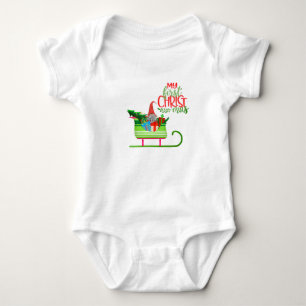 My First Christmas - Gnome Santa Claus Baby Bodysuit