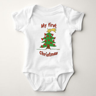 My First Christmas (Happy Tree design) Baby Bodysuit