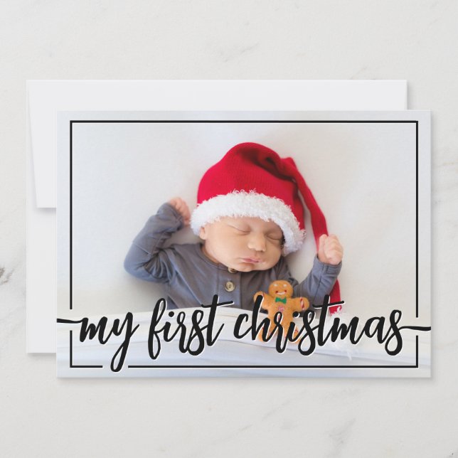 My first Christmas horizontal photo Holiday Card (Front)