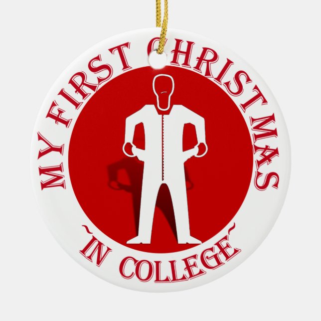 My First Christmas In College Ceramic Tree Decoration (Front)