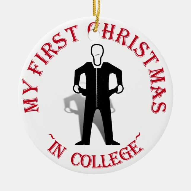 My First Christmas In College Ceramic Tree Decoration (Front)
