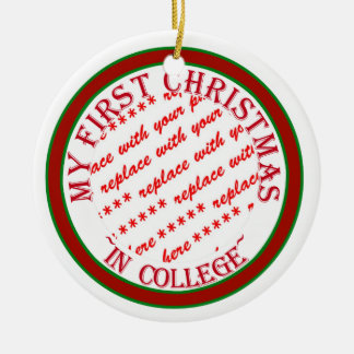 My First Christmas In College Photo Frame Template Ceramic Tree Decoration