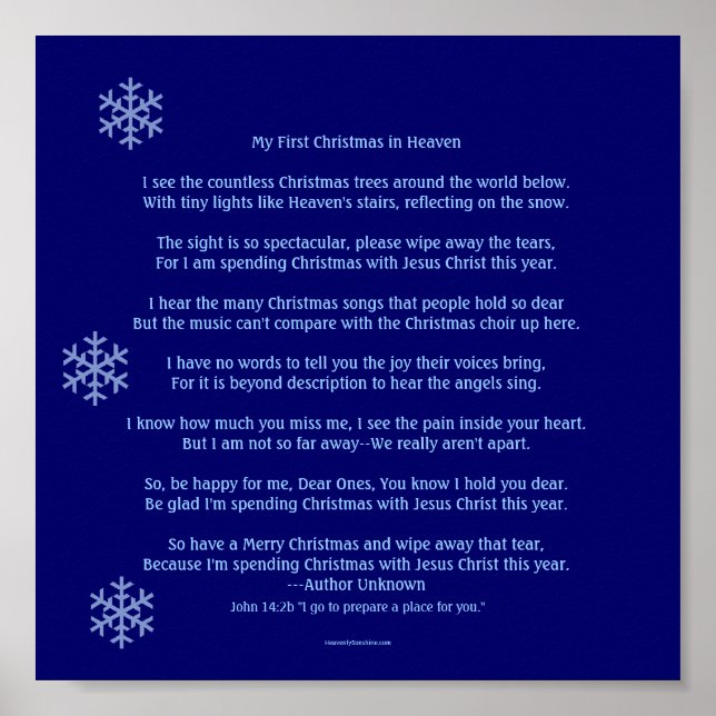 My First Christmas in Heaven Poster (Front)