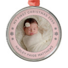 My First Christmas Light Pink Baby Girl Photo