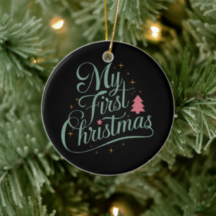 My First Christmas Matching Family Xmas Newborn Ceramic Tree Decoration