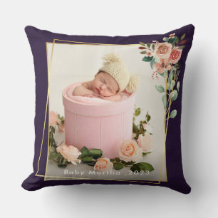 My First Christmas Name Year Baby Photo poster Cushion