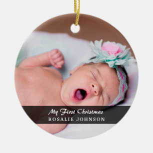 My First Christmas Newborn Baby Photo Ceramic Tree Decoration
