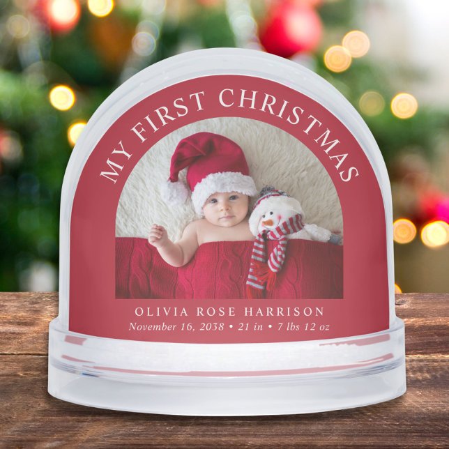 My First Christmas Newborn Baby Photo Snowglobe (Creator Uploaded)