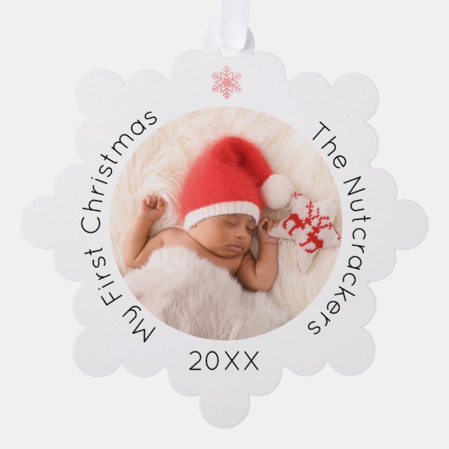 My First Christmas Nutcracker Tree Decoration Card (Front)