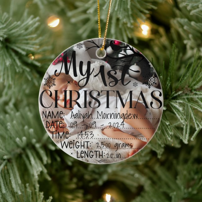 My First Christmas Personalised Name Date Time Ceramic Tree Decoration (Tree)