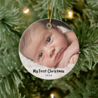My First Christmas – Personalized Baby Photo Ceramic Tree Decoration