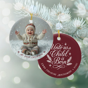 My First Christmas Personalized Photo Ceramic Tree Decoration