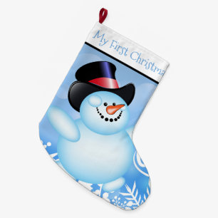 My First Christmas Personalized Snowman  Large Christmas Stocking