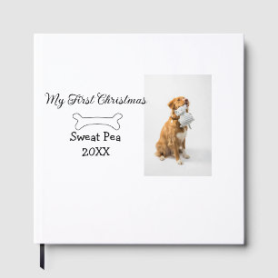 My first Christmas pet animal photo name year bone Guest Book