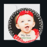 My First Christmas Photo Card<br><div class="desc">My First Christmas Photo Card,  poke a whole in it and you can make it into a Christmas ornament for your tree year after year.</div>