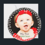 My First Christmas Photo Card<br><div class="desc">My First Christmas Photo Card,  poke a whole in it and you can make it into a Christmas ornament for your tree year after year.</div>
