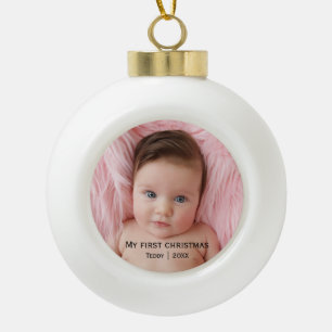 My first christmas photo   ceramic ball christmas ornament
