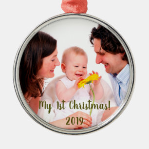 My First Christmas Photo Christmas Metal Tree Decoration