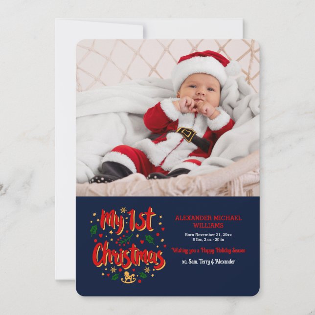 My First Christmas Photo Greeting Card (Front)
