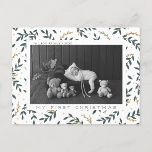 My First Christmas Photo Holiday Postcard