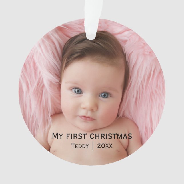 My first christmas photo  ornament (Front)