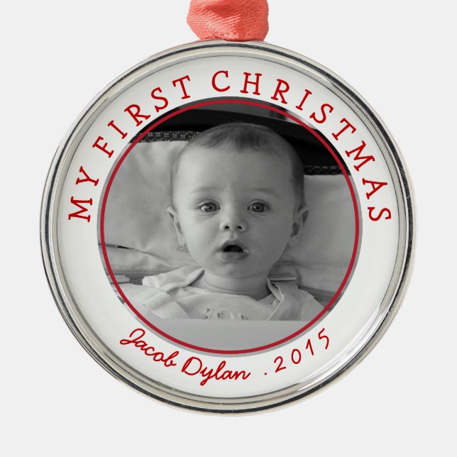 My First Christmas Photo Ornament Keepsake (Front)