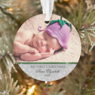 My First Christmas Photo - Snowflakes Ornament